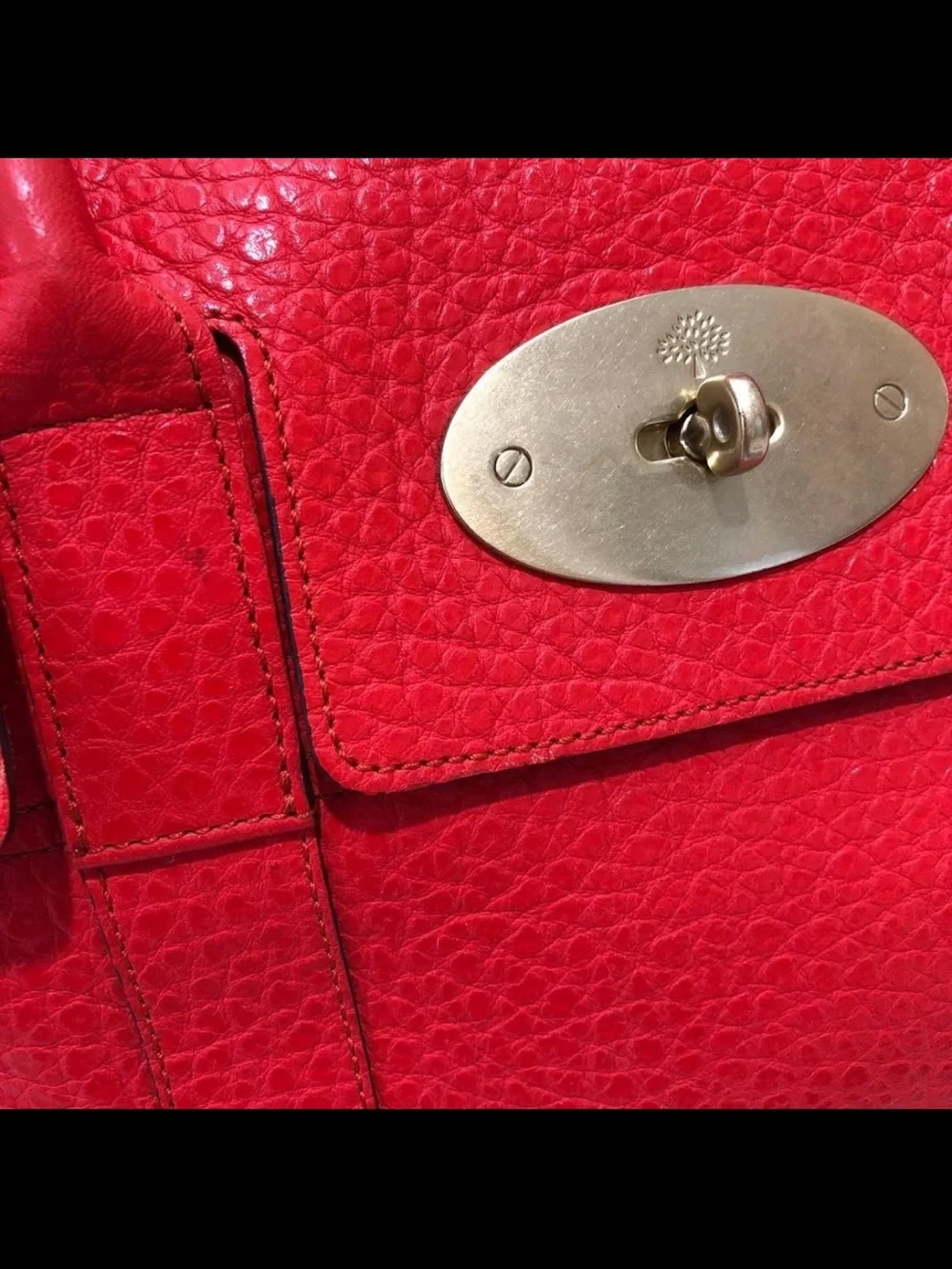 Mulberry Red Leather Bayswater Satchel